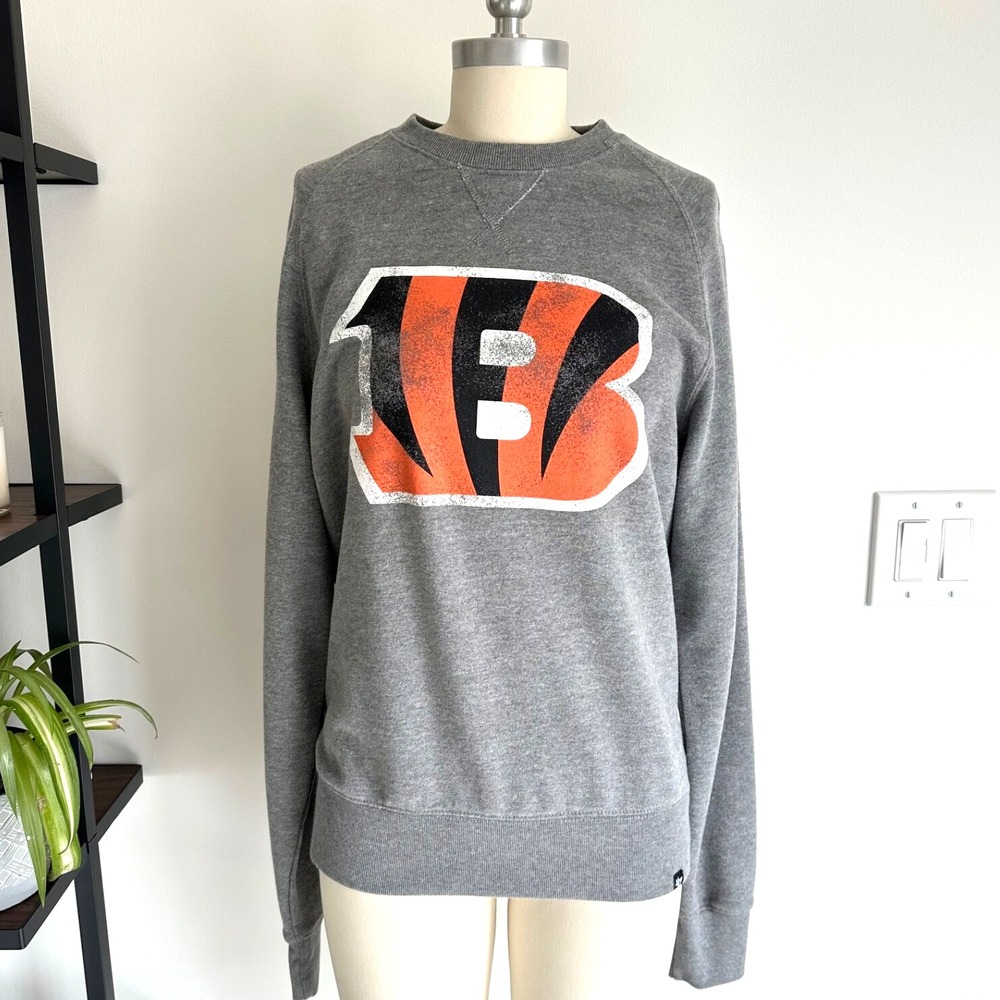47 Brand Cincinnati Bengals Heather Gray‎ Long Sleeve Football Sweatshirt-Size S